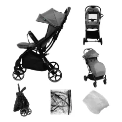 Wózek spacerowy Kidnort Fjällräv, do 22 kg, szary