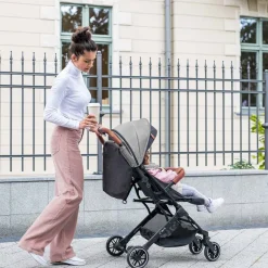 Wózek spacerowy MoMi Estelle, składany w walizkę, szary