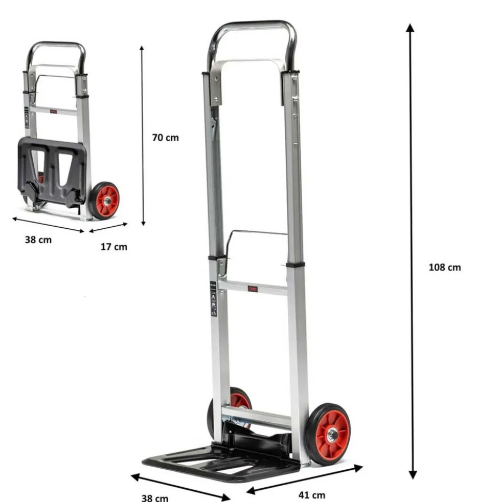 Wózek transportowy NAC 0090, 2-kołowy, do 90 kg, składany