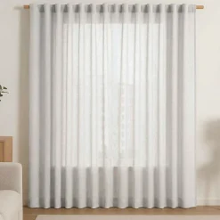 Zasłona na taśmie 140 x 250 cm Restilo Valeta, biała