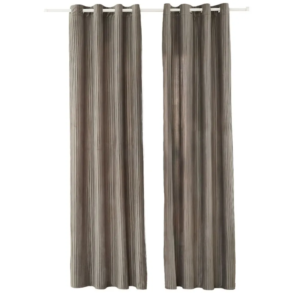 Zasłony aksamitne na przelotkach 135 x 250 cm Smukee Home, 2 szt., szare