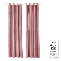 Zasłony aksamitne na przelotkach 135 x 250 cm Smukee Home, 2 szt., różowe