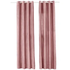 Zasłony aksamitne na przelotkach 135 x 250 cm Smukee Home, 2 szt., różowe