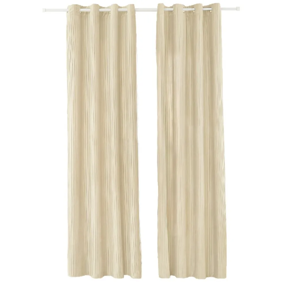 Zasłony aksamitne na przelotkach 135 x 250 cm Smukee Home, 2 szt., beżowe