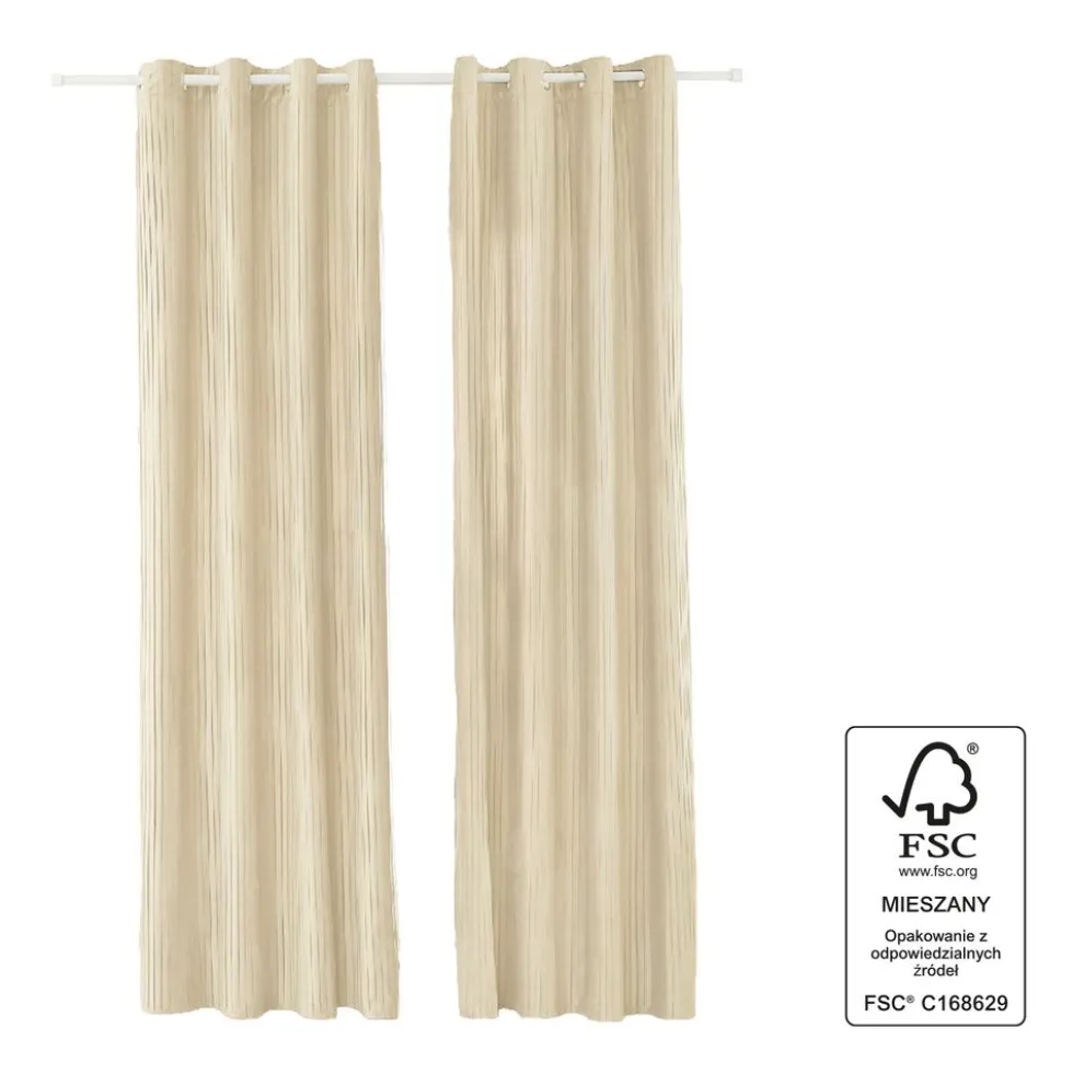 Zasłony aksamitne na przelotkach 135 x 250 cm Smukee Home, 2 szt., beżowe
