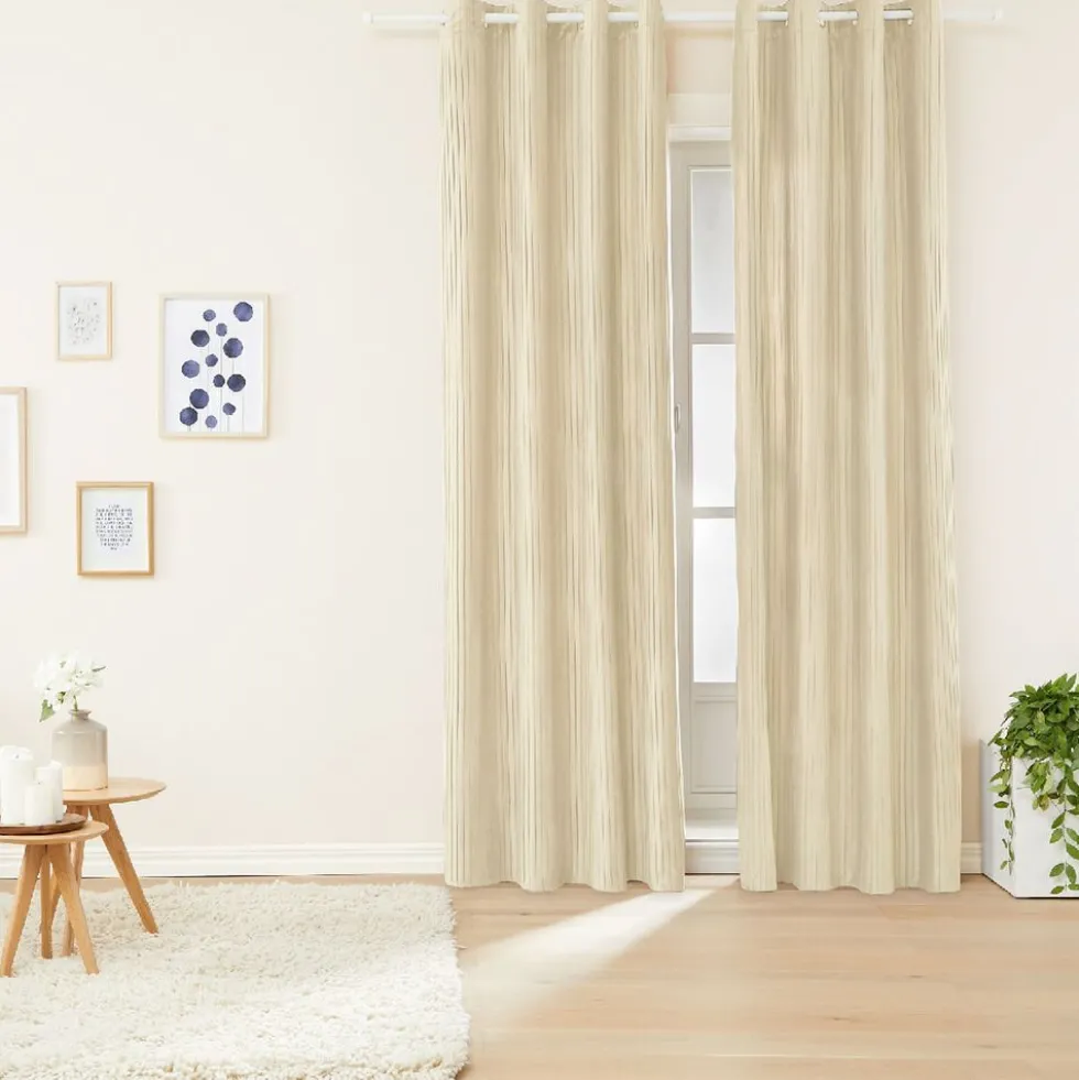 Zasłony aksamitne na przelotkach 135 x 250 cm Smukee Home, 2 szt., beżowe