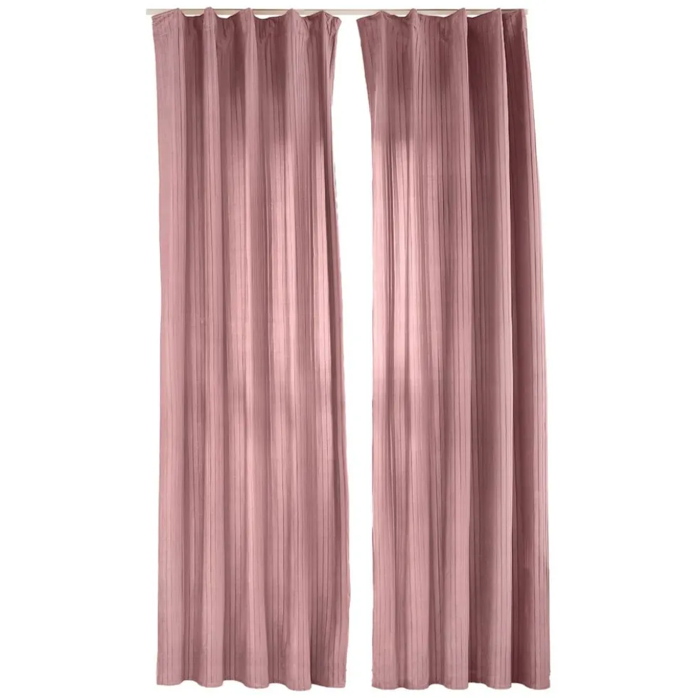 Zasłony aksamitne na taśmie 135 x 250 cm Smukee Home, 2 szt., różowe