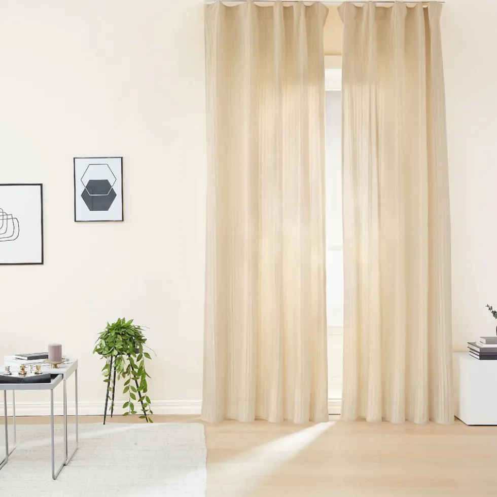 Zasłony aksamitne na taśmie 135 x 250 cm Smukee Home, 2 szt., beżowe