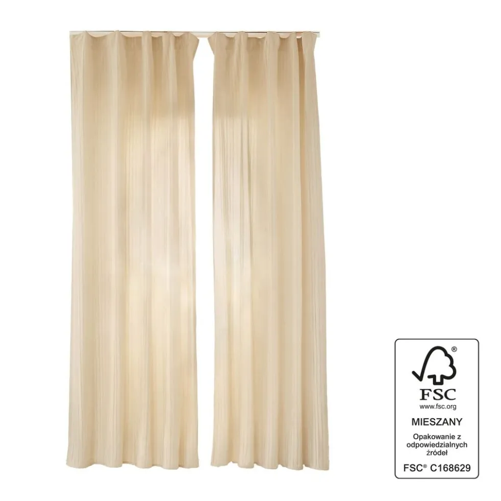 Zasłony aksamitne na taśmie 135 x 250 cm Smukee Home, 2 szt., beżowe