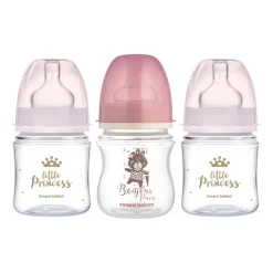 Zestaw 3 butelek Canpol Babies, 120 ml, różowe
