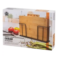 Zestaw 4 desek bambusowych Konighoffer Cedar, ze stojakiem