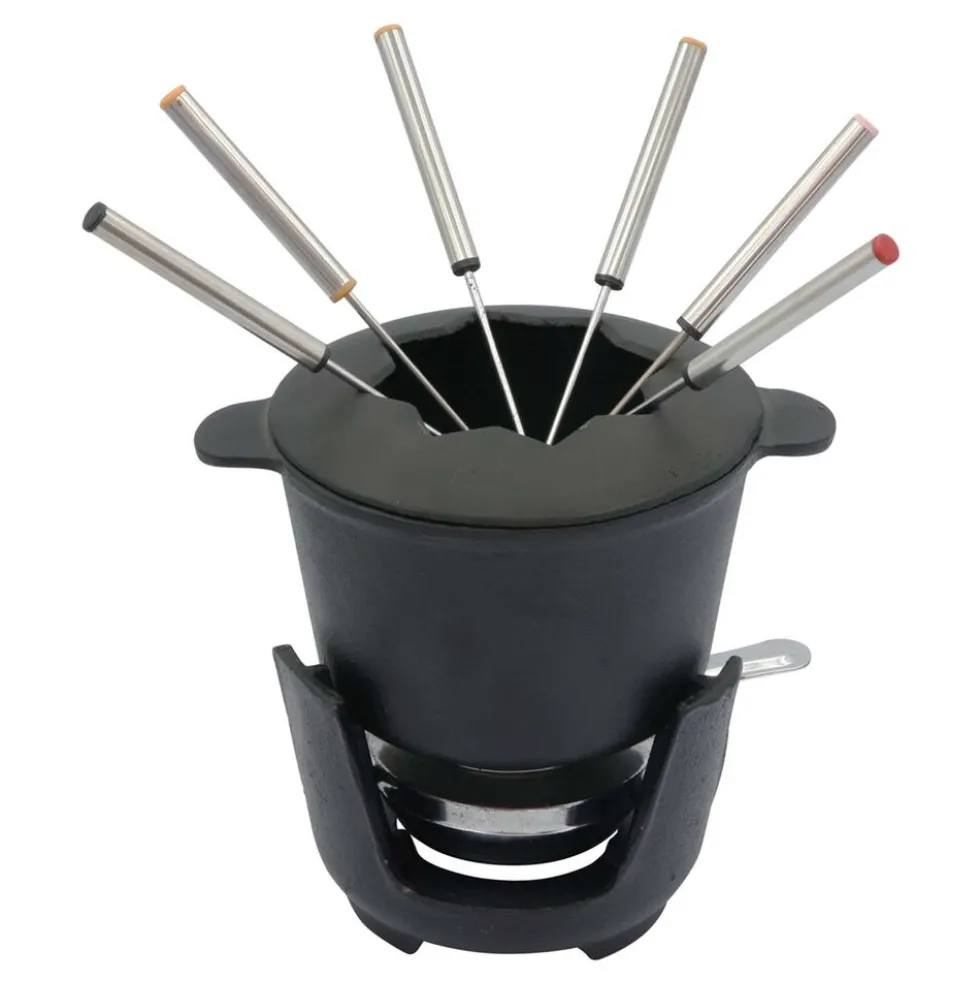 Zestaw do fondue Kinghoff, pokrywka, 6 widelczyków, żeliwny