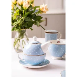 Zestaw do herbaty Altom Design Natalie Blue, w opasce, niebieski