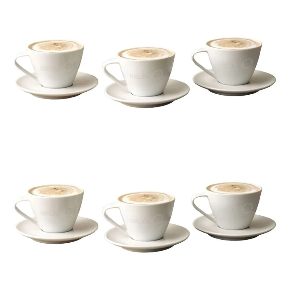 Zestaw do kawy z porcelany Delta Q Qups Cappuccino, 12 elementów, biały