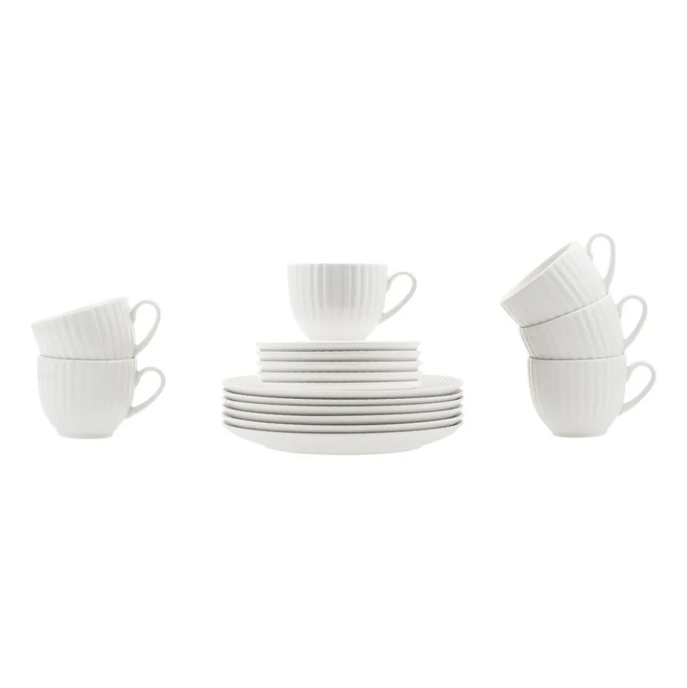 Zestaw do kawy z porcelany Lubiana Daisy, 200 ml, 12 elementów, biały