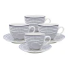 Zestaw do kawy z porcelany MG Home Marea, 240 ml, 8 elementów, biało-niebieski