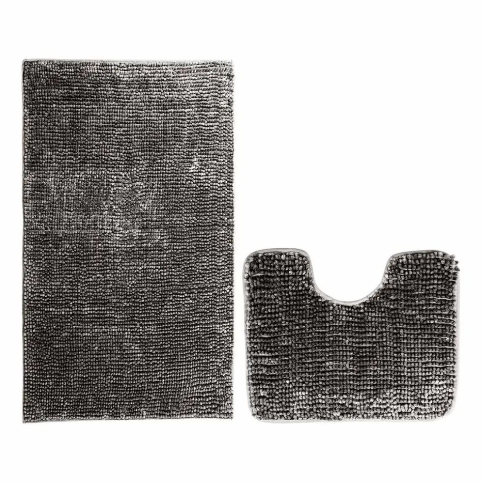 Zestaw dywaników łazienkowych 50 x 80 cm i 40 x 50 cm Restilo Bati, 2 szt., stalowe