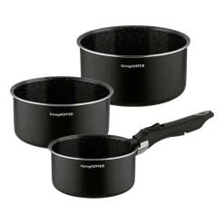 Zestaw garnków Konighoffer Spinel Black, 16/18/20 cm, odpinana rączka, czarne