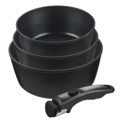 Zestaw garnków MG Home Clever Kitchen, 3 elementy, odpinana rączka, aluminium