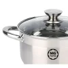 Zestaw garnków MG Home Moderno Brushed Steel, 6 elementów, stal nierdzewna