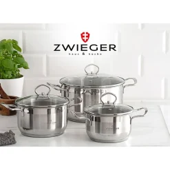 Zestaw garnków Zwieger Lovro, 6 elementów, stal nierdzewna