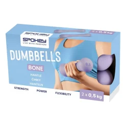 Zestaw hantli Spokey Bone, 2 x 0,5 kg, fioletowe