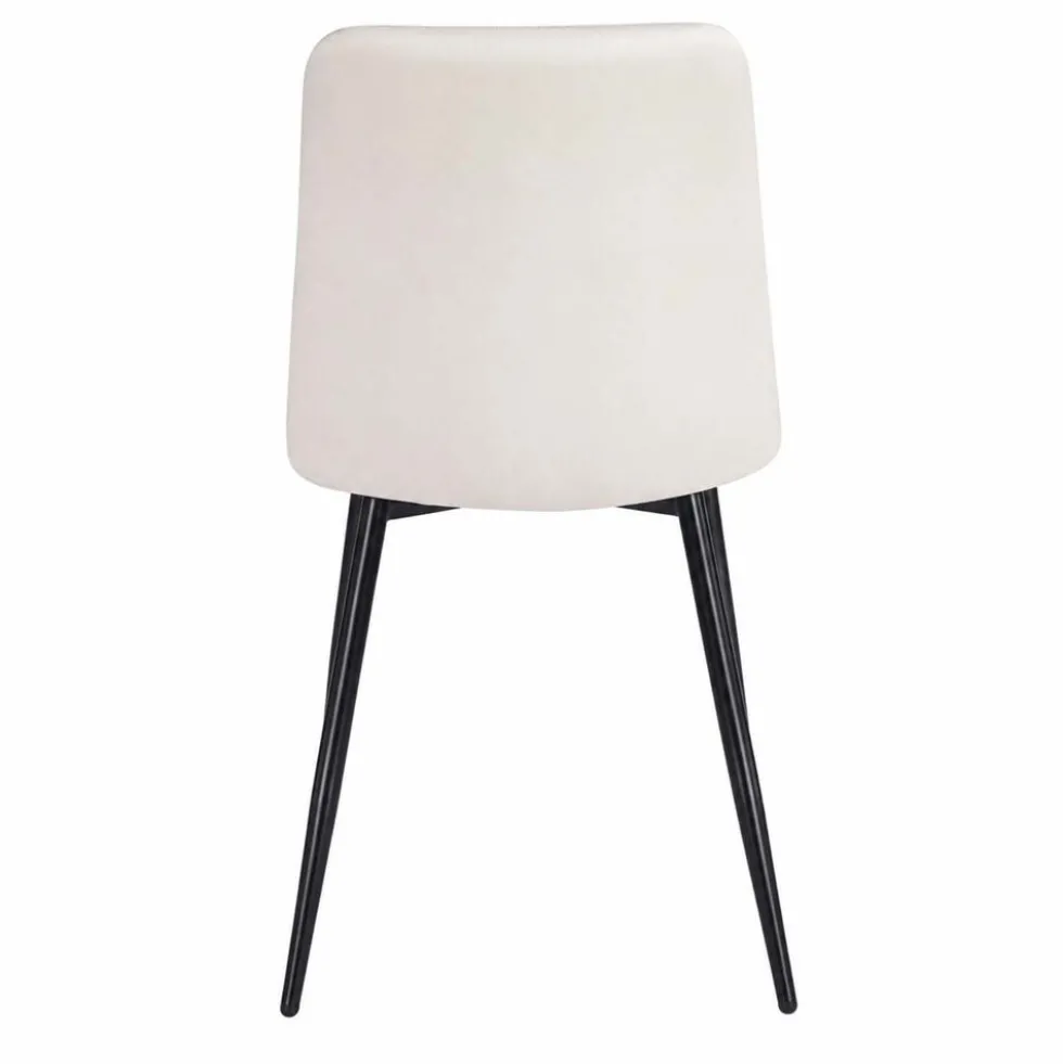 Zestaw 4 krzeseł tapicerowanych Vilandy Basic Velvet, ecru