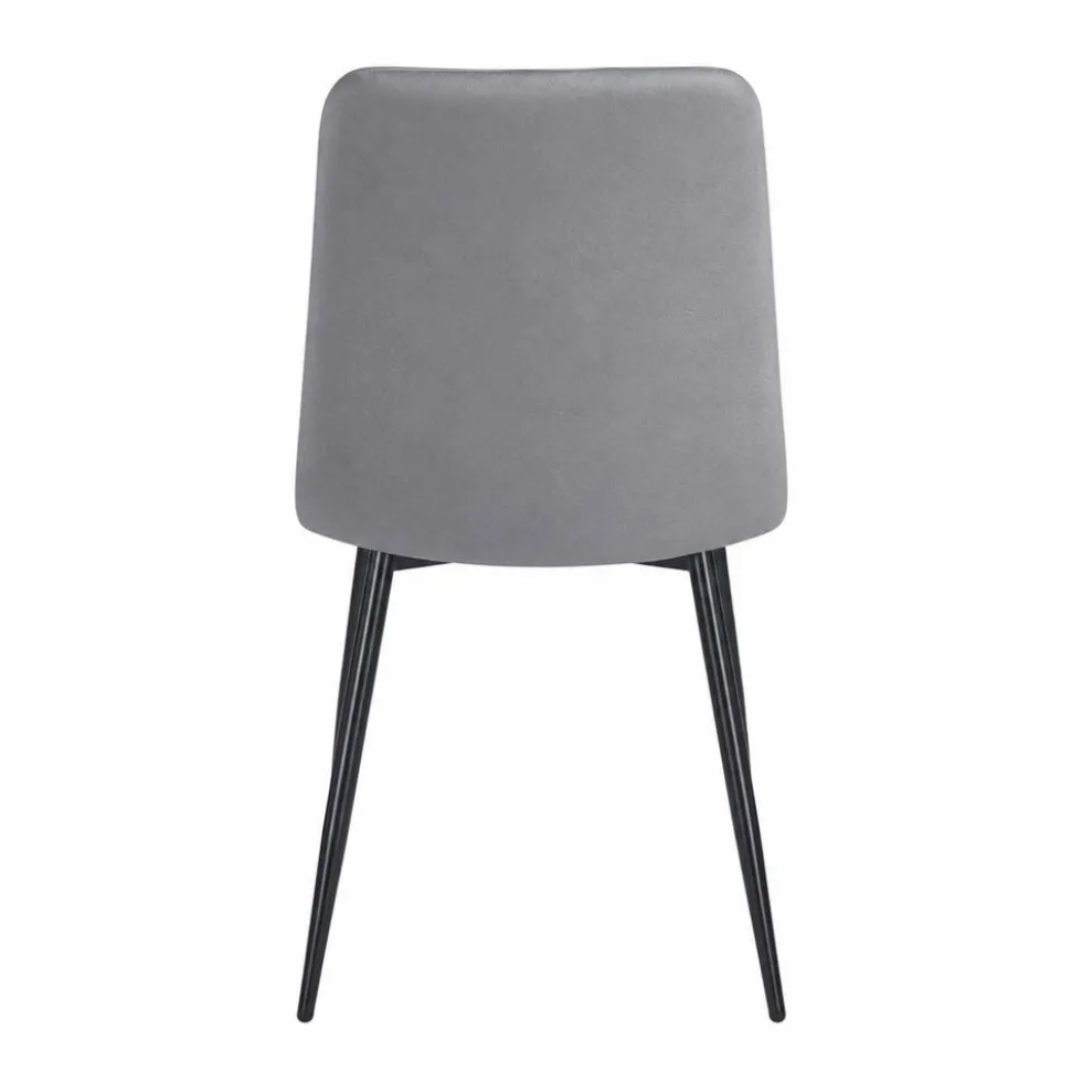 Zestaw 4 krzeseł tapicerowanych Vilandy Basic Velvet, szare
