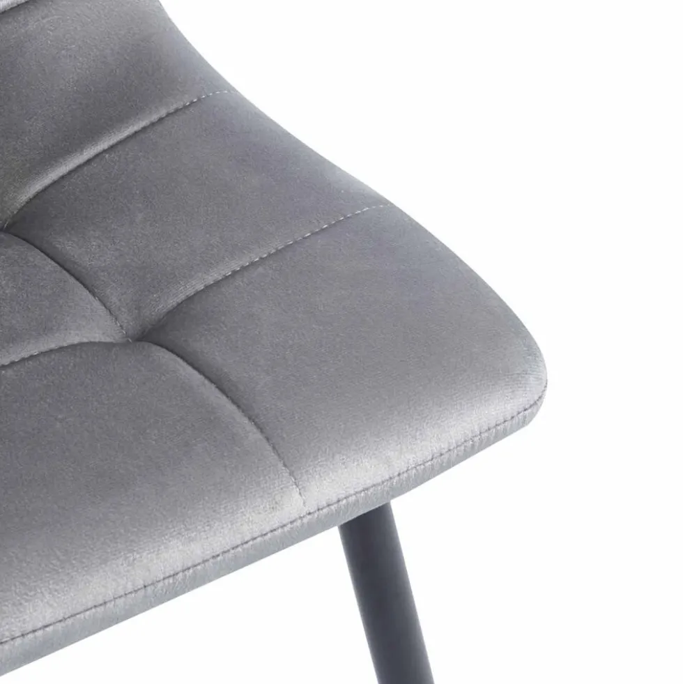 Zestaw 4 krzeseł tapicerowanych Vilandy Basic Velvet, szare