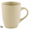 Zestaw kubków ceramicznych Domotti Pastelli, 350 ml, 4 sztuki, taupe