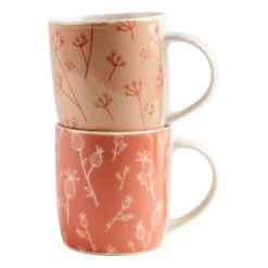Zestaw kubków porcelanowych Allivio, 330 ml, 4 sztuki, gałązki