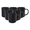 Zestaw kubków z kamionki MG Home Artena Black, 400 ml, 6 sztuk, czarne