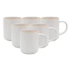 Zestaw kubków z kamionki MG Home Artena White, 400 ml, 6 sztuk, białe