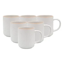 Zestaw kubków z kamionki MG Home Artena White, 400 ml, 6 sztuk, białe