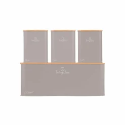 Zestaw kuchenny BerlingerHaus BH/8902, chlebak, 3 pojemniki, taupe