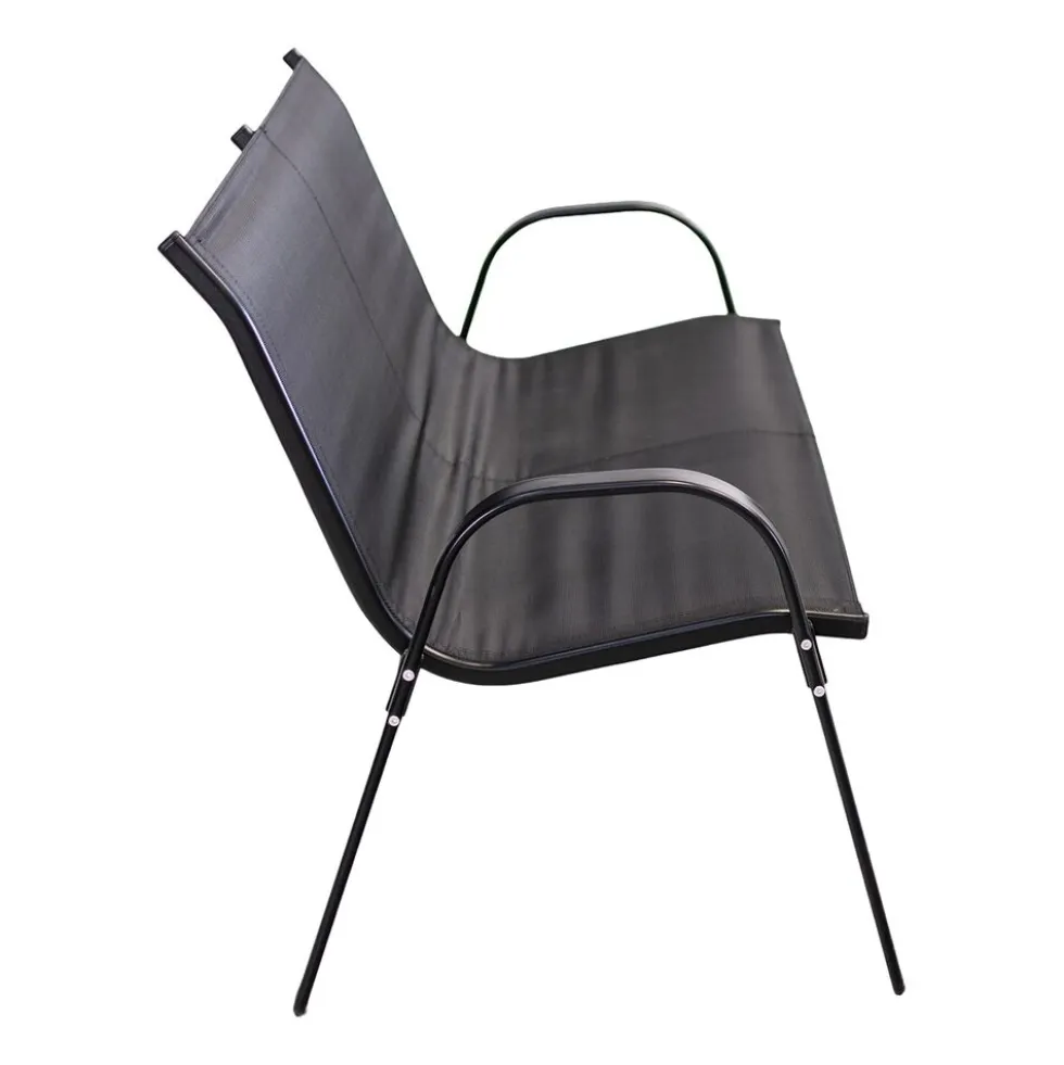 Zestaw mebli ogrodowych Jumi Fiesta, stolik, sofa, 2 krzesła, czarny