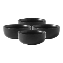 Zestaw misek z kamionki MG Home Artena Black,780 ml, 4 sztuki, czarne