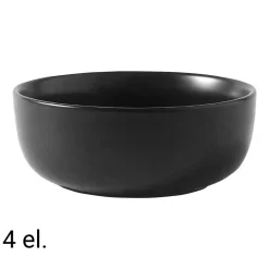 Zestaw misek z kamionki MG Home Artena Black,780 ml, 4 sztuki, czarne