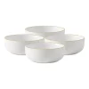 Zestaw misek z kamionki MG Home Artena White,780 ml, 4 sztuki, białe
