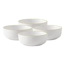 Zestaw misek z kamionki MG Home Artena White,780 ml, 4 sztuki, białe