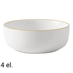 Zestaw misek z kamionki MG Home Artena White,780 ml, 4 sztuki, białe