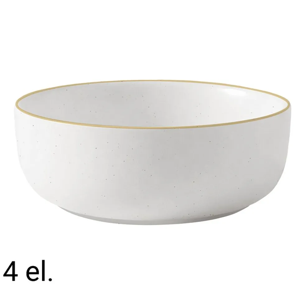 Zestaw misek z kamionki MG Home Artena White,780 ml, 4 sztuki, białe