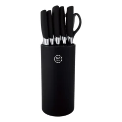Zestaw noży w bloku MG Home Black, 7 elementów, z nożyczkami
