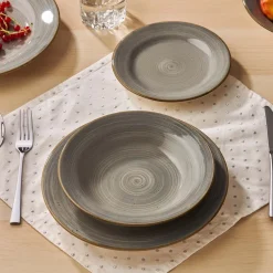 Zestaw obiadowy na 4 osoby Ambition by Oxford, 12 elementów, szary
