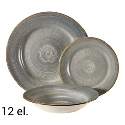 Zestaw obiadowy na 4 osoby Ambition by Oxford, 12 elementów, szary