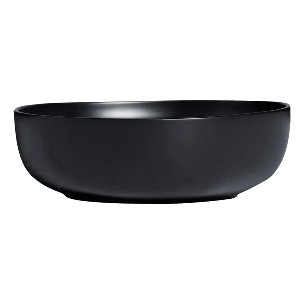 Zestaw obiadowy z kamionki na 6 osób MG Home Artena Black, 18 elementów, czarny