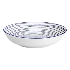 Zestaw obiadowy z porcelany na 6 osób MG Home Marea, 18 elementów, biało-niebieski