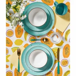 Zestaw obiadowy z porcelany na 4 osoby MG Home Gemma Green, 12 elementów, zielony
