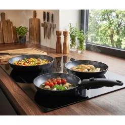 Zestaw patelni aluminiowych MG Home Clever Kitchen, 3 elementy, odpinana rączka