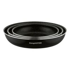 Zestaw patelni Konighoffer Spinel Black, 20/24/28 cm, odpinana rączka, czarne